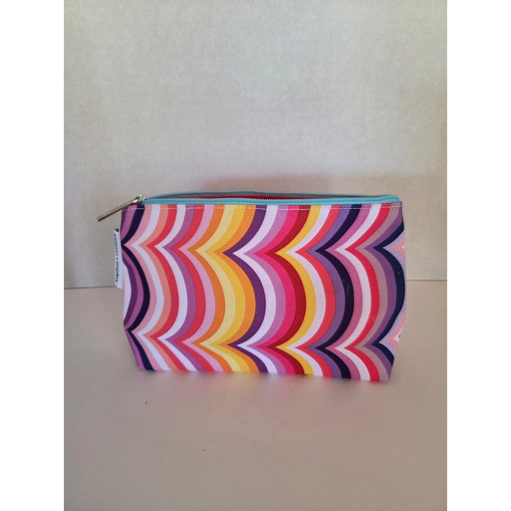 Kapitza for Clinique Makeup Bag Cosmetic Pouch Travel Stripes Colorful